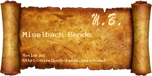 Miselbach Bende névjegykártya